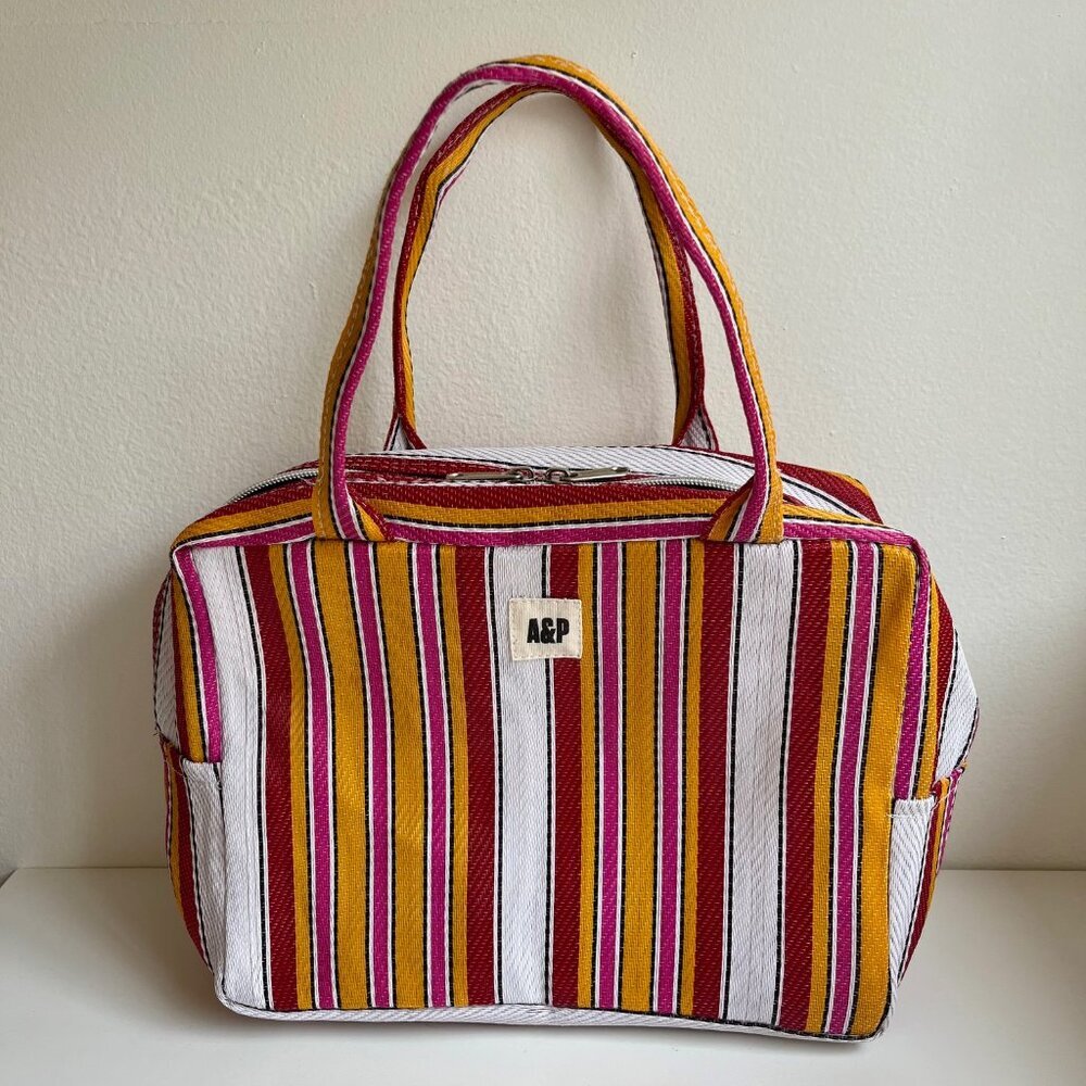 Ace & Prince Striped Mini Zippered Tote